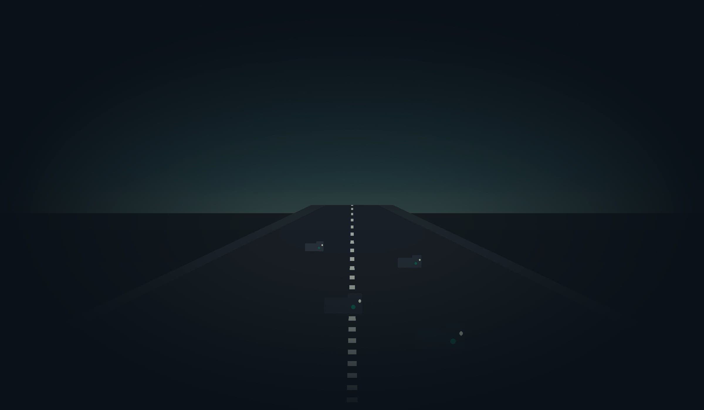 Commercial fleet on an open highway at dusk